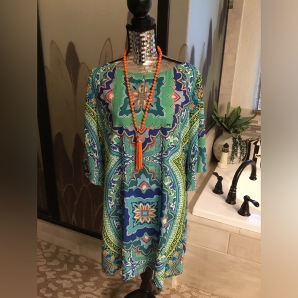 Hale Bob Large bell sleeve dress